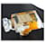 Flacon CHANEL N°5 Pin's Broche boutique vintage comme neuf Verre Plaqué or Doré Orange Caramel Bijouterie dorée  ref.873908