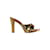 Dolce & Gabbana Sandália de couro marrom com estampa de leopardo e tamanco de madeira  ref.874144