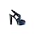 Sandalias con plataforma y punta abierta de piel de serpiente de Louis Vuitton Azul  ref.874145