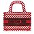 Dior Red DiorAmour Mini Book Tote aus bestickter Canvas mit Punkten Rot