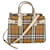 Petit sac à main à bannière en cuir de chèvre Vintage check Burberry Multicolore  ref.874498