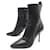 LOUIS VUITTON ANKLE BOOTS 40 BLACK IRIDESCENT LEATHER ANKLE BOOTS SHOES  ref.875147