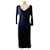 Ghost London Silk jersey Ghost dress in dark blue  ref.876099