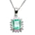Autre Marque Platinum Emerald Pendant Necklace Silvery Metal  ref.876137