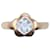 Autre Marque Vintage goldfarbener Ring in Aquamarin-Blütenform 750%O Hellblau Gold hardware Gelbes Gold  ref.876171