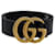 Gucci Ceinture Marmont à Boucle GG en Cuir Noir  ref.876548