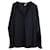 Saint Laurent Langarm-Hemd mit V-Ausschnitt aus marineblauer Baumwolle Schwarz  ref.876626