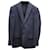 Versace Collection Blazer monopetto testurizzato in lana blu navy  ref.876657