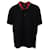 Camiseta tipo polo en piqué de algodón negro con detalle de tribanda Gucci  ref.876670