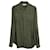 Camicia a maniche lunghe stile western Saint Laurent in Lyocell verde oliva Cachi  ref.876690