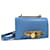 Alexander Mcqueen Le sac à rabat en cuir orné de bijoux Veau façon poulain Bleu  ref.877128