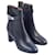 Kelly Hermès HERMES  Ankle boots T.EU 37 Leather Black  ref.877486