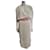 Diane Von Furstenberg Robe longue DvF Juliette en crêpe Raton laveur Blanc  ref.877849