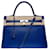 Hermès BOLSA KELLY 35 alça de ombro candy em couro azul -101165  ref.878562