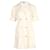 Sandro Paris Double-Breasted Mini Dress in Cream Cotton Tweed White  ref.878897