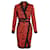 Balmain Wrap-Effect Printed Knit Dress in Orange Viscose Python print Cellulose fibre  ref.878922