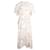 Victoria Beckham Robe mi-longue à imprimé chaîne en viscose blanche Fibre de cellulose  ref.878975