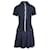 Sandro Paris Pleated Skirt Mini Dress in Navy Blue Polyester  ref.879006