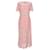 Ganni Duval Vestido midi de renda com cordão em poliamida rosa pastel  ref.879009