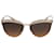 Bulgari Bvlgari BV6118 201418 Cutout Cat Eye Sunglasses in Gold Metal Pink  ref.879047