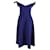 Autre Marque Vestido midi de neoprene Saloni Ruth ombro a ombro em poliéster azul  ref.879159