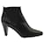 Stuart Weitzman Scooped Pointed-Toe Ankle Boots in Black Leather  ref.879166