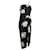 Autre Marque N °21 Vestido floral adornado con cadenas en seda negra Negro  ref.879191