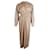 Nanushka Jayce Ruched Midi Dress in Light Brown Faux Leather  Synthetic Leatherette  ref.879208