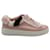 Prada Shearling-Trimmed Sneakers in Pink Leather  ref.879219