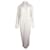 Nanushka Lee Maxi Robe Chemise Plissée en Cuir Vegan Blanc Polyester  ref.880213