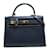 Hermès Epsom Kelly 32 Blue Leather Pony-style calfskin  ref.881355