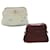 Hermès HERMES Bolide Pouch Canvas 2Set Beige Wine Red Auth bs4779 Cloth  ref.881626