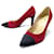 NEW CHANEL SHOES PUMPS GABRIELLE COCO G33085 39.5 SUEDE SHOES Red  ref.881668
