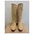 Bottes Ermanno Scervino en raphia et cuir beige - vue 2