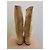 Bottes Ermanno Scervino en raphia et cuir beige - vue 5