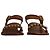 Sandalo Flat Bejeweled Marni in Pelle Marrone - vista 2