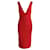 Herve Leger icona abito da cocktail in rayon rosso Raggio Fibra di cellulosa  ref.882495