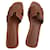 Hermès hermes oran sandals new Brown Leather  ref.882579
