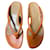 Hermès Sandalen mit niedrigem Absatz Orange Leder  ref.882995
