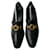 BALLY Mocassins cuir noir talon style Gucci superbes T40,5 it  ref.884077