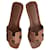Hermès sandales Oran Cuir Marron  ref.884107