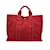 Hermès Hermes Paris Vintage lona roja algodón Fourre Tout MM bolsa de asas Lienzo  ref.884219
