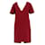 Sandro robe Dark red Polyester  ref.886155