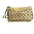 Burberry Signature Check Silver Gold Braided Leather Clutch Bag Wristlet Handbag Golden  ref.886567