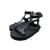 Hermès HERMES  Sandals T.EU 37.5 Leather Black  ref.886877