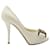 Sapatos peep-toe Dior Amazone em couro creme Branco Cru  ref.887235