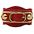 Balenciaga Goldfarbenes, mit Nieten besetztes Riesen-Arena-Armband aus rotem Leder  ref.887238