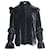 Frame Denim Viktorianische Bluse mit Rüschen aus schwarzem Samt  ref.887320