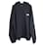 Balenciaga Crew Großer Kapuzenpullover mit Reißverschluss aus schwarzer Baumwolle  ref.887377