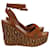 Miu Miu Platform Wedge Sandals in Brown Suede   ref.887402